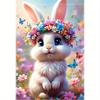 Charming Spring Rabbit and Wreath Garden Flag - Double-Sided, Polyester,  - Perfect for Home and Outdoor Decor, Vibrant Floral Accents, Rabbit Accesso