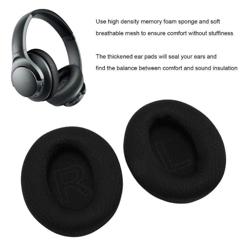 1 Pair Headset Ear Pads Breathable Mesh Fabric Comfortable Memory Foam Ear Cushions Replacement For Q20 Q20 BT Q20+ Q20I