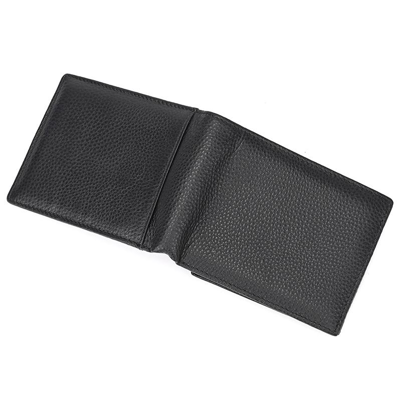 Black Men's Wallet Leather Real Cowhide Business Short Purse For Men Male Leather Purses Classic Leather Card Holder Coin Purse