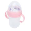 Baby Feeding Bottle Soft Silicone Pacifier Straw Handles Leakproof Infant Milk Water Bottle 240ml