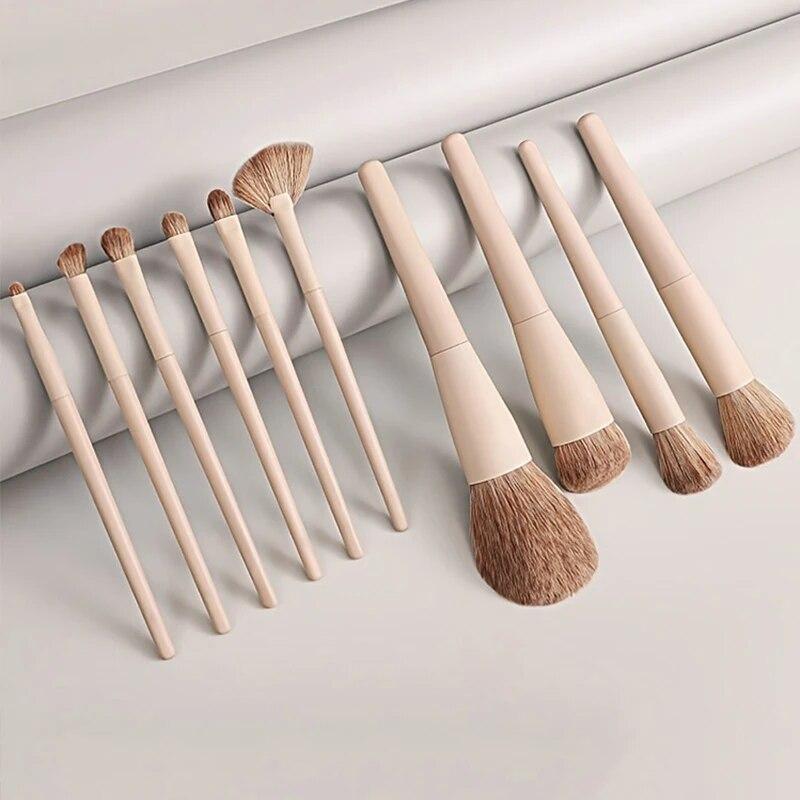 10 PCS Premium Makeup Brush Set Foundation Blending Brush Eye Shadow Facial Powder Blush Concealer Highlight Makeup Beauty Tools