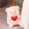 Hug Red Heart Simulation Pig Doll Toys PP Cotton Stuffed Pig Plushie Doll  Decorate Present