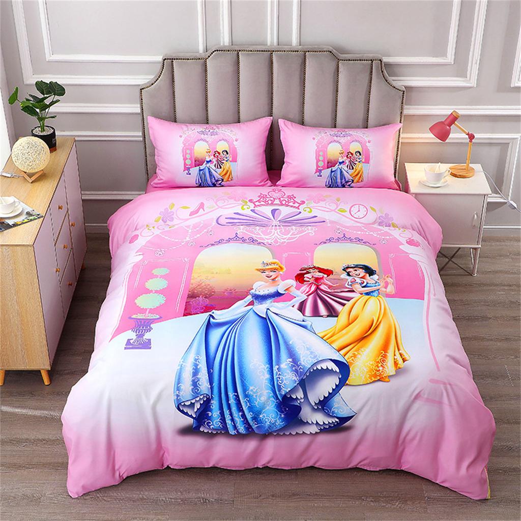 Beautiful Cartoon Princess Bedding Set, Cute Princess 3d Quilt Cover And Pillowcase 75*50 Duvet Cover Set For Home Bedroom Decor