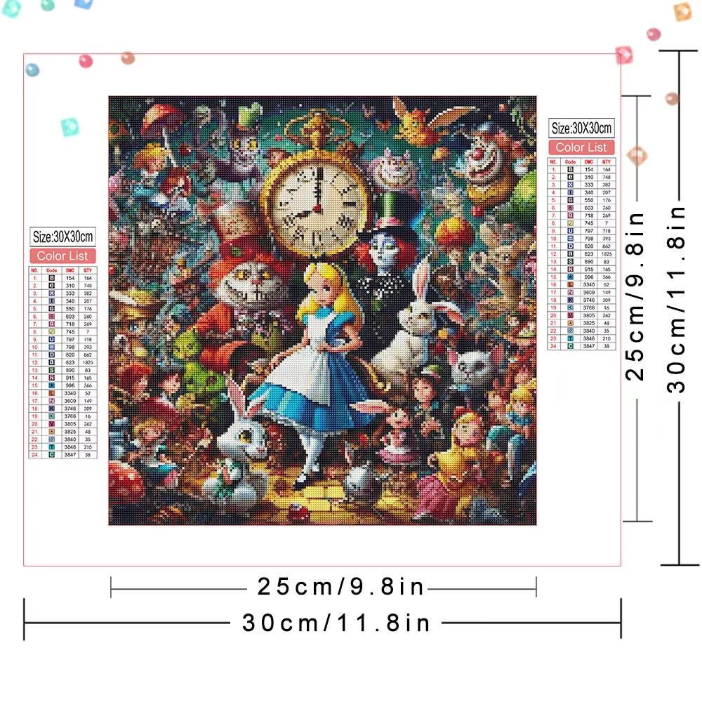 Disney Diamant Malerei Kits Alice im Wunderland Kristall Aufkleber 5D Vollstickerei Kunst Cartoon für Erwachsene