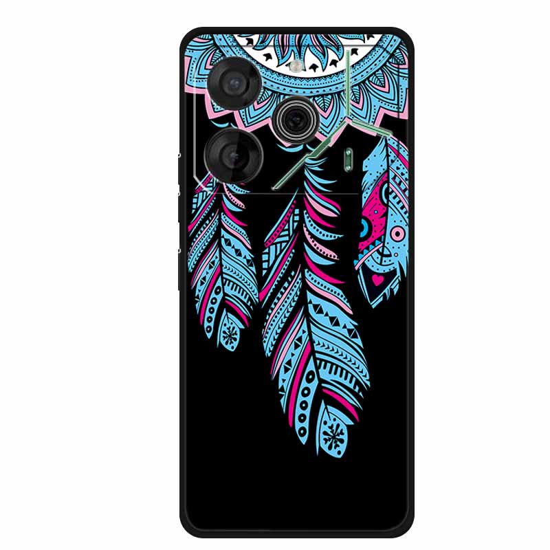 Black Silicone Case For Tecno Pova 6 Pro Phone Case Shockproof Soft Coque For Tecno Pova 6 Pro Back Cover Case Pova6 Pro Cartoon
