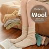 Wool Socks for Women, Mid-calf Socks for Autumn and Winter, Antibacterial, Heat-storing and Warm High-calf Women's Long Socks