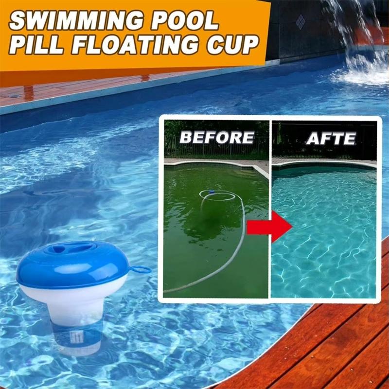 Swimming Pool Chlorine Tablet Floating Device Large Capacity Chlorine Pool Cleaning Supply For Home And Commercial Use