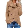 Casual Solid Knit Sweater Ladies V Neck Crew Neck Warm Daily Long Sleeve Blouse