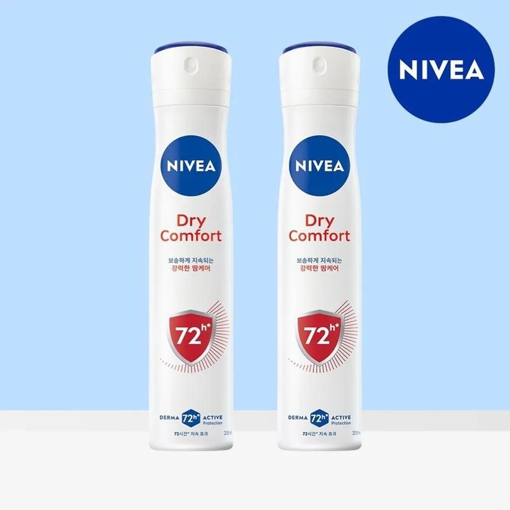 NIVEA Deodorant Spray Dry Comfort 200ml 2pcs[35700832]