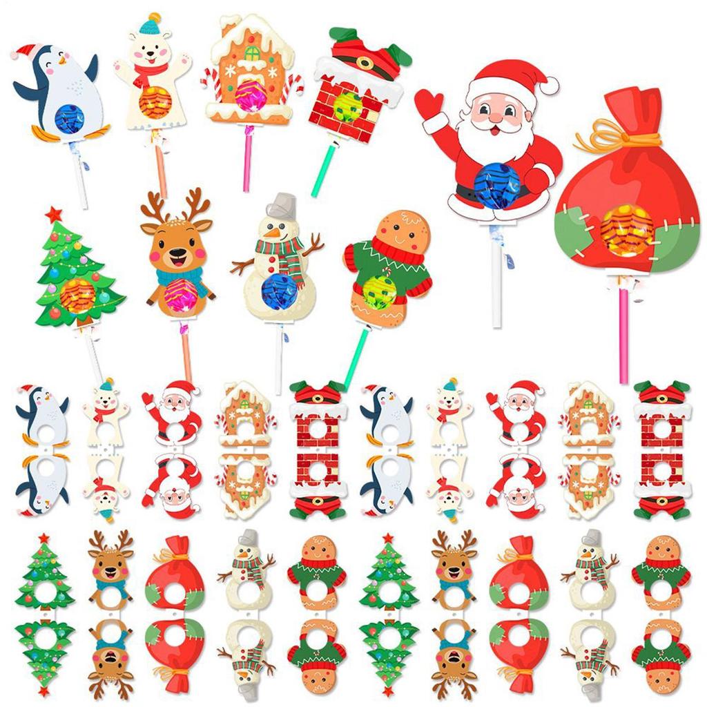 Christmas Lollipop Holder Santa Claus Wrap Package Cards Cute Santa Claus Elk Card Insertion Gift Lollipop Plugin Decoration