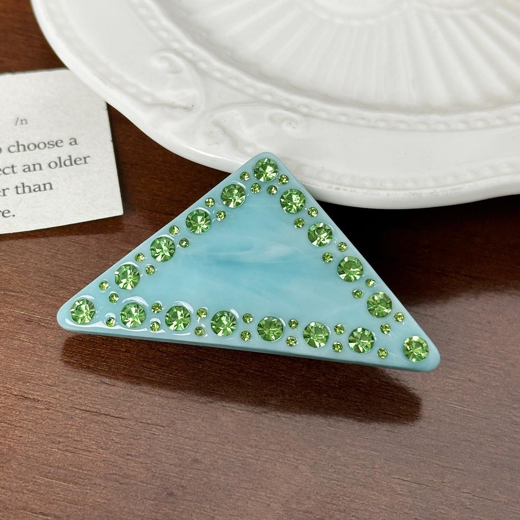 5mm Fashionable Thick Triangle Spring Hair Clip With Shimmering Rhinestones Women For