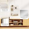 Wall Mirror with Wood Shelf - Black