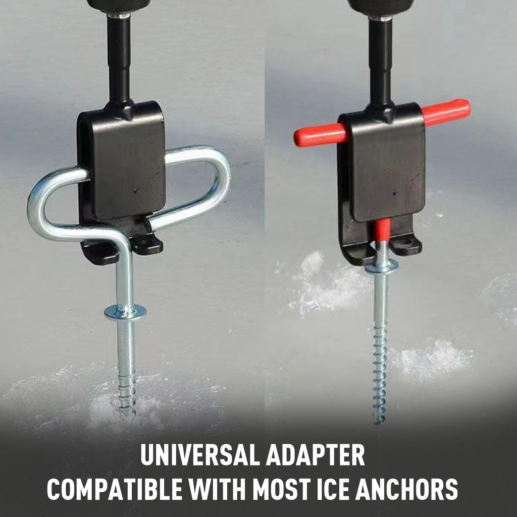 Ice Anchor Power Drill Adapter with Sleeve Ice Auger Adapter Shaft for Setting Up Ice Fishing Shelter Tent Tent Peg Drilling