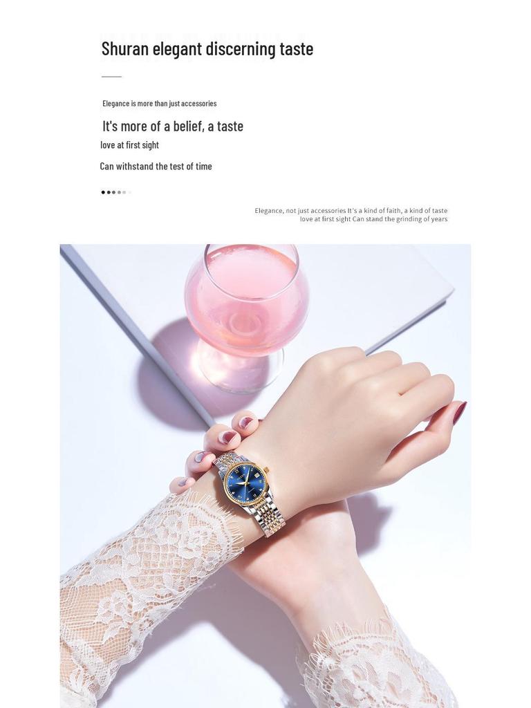 Oulishi Ladies' Automatic Diamond Roman Numeral Watch