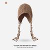 Color Solid Knitted Hat With Ear Protection Design And Tassel Decor Daily For