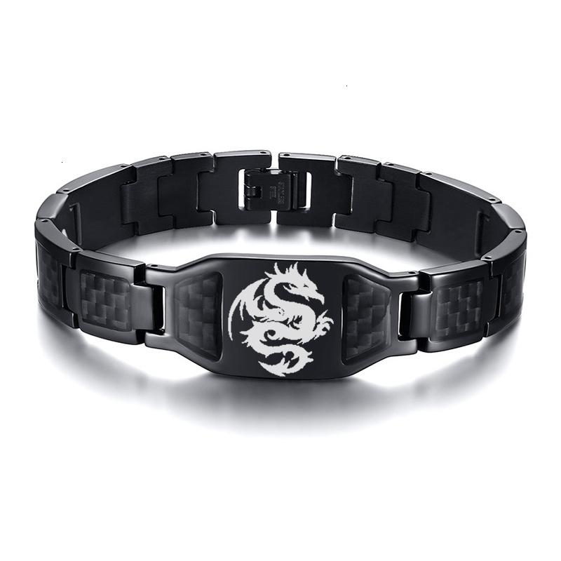 Vnox Personalisierbare Stilvolle Skorpion Kreuz Schild Bilder Kettenarmbänder für Herren mit Einzigartiger Kohlefaser Personalisierter Schmuck Geschenke für Ihn
