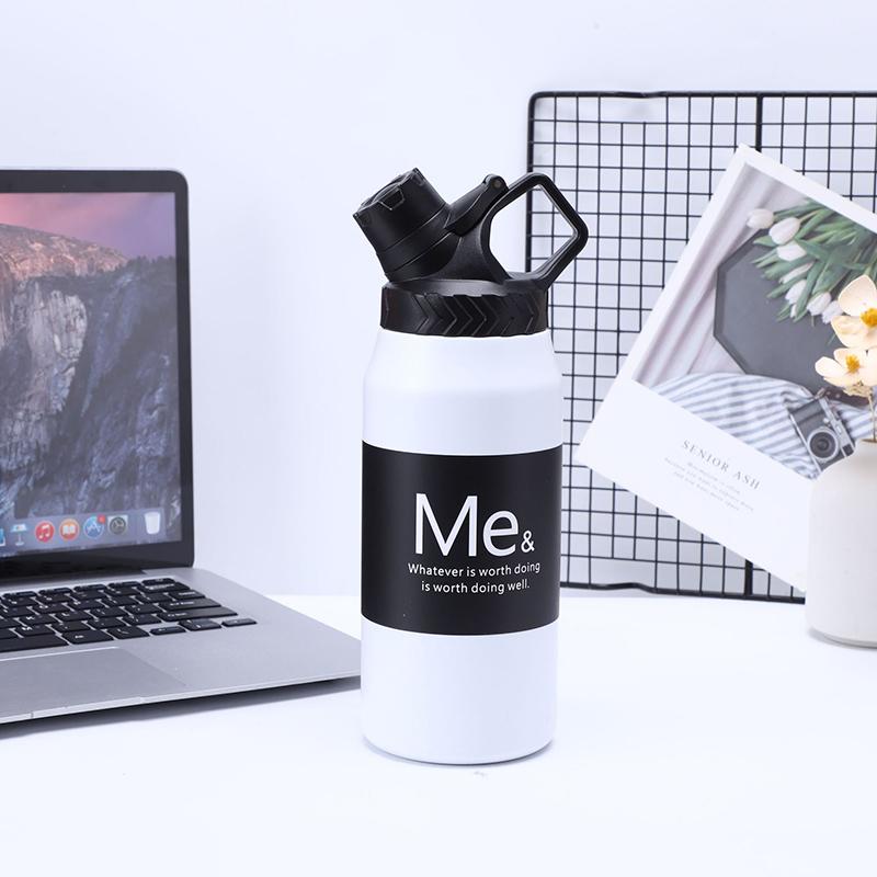 950ml/750ml Large Vacuum Flask Stainless Steel Thermos Bottle Outdoor Sports Water Bottle Big Belly Cup Drink Bottle Travel Mug 750ml белый