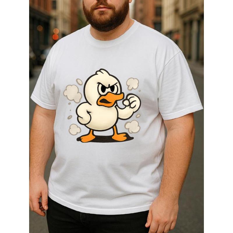 

Men s Angry Battle Cute Duck T-Shirt - Funny Angry Duck Print Short Sleeve Shirt, Breathable Loose Fit Round Neck Casual Top for Year-Round Wear S белый