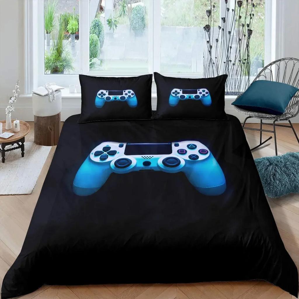 Gamepad Comforter Cover Bedding Set Teens Video Duvet Cover for Youth Kids Boys Modern Controller Bedspread Queen/King Size
