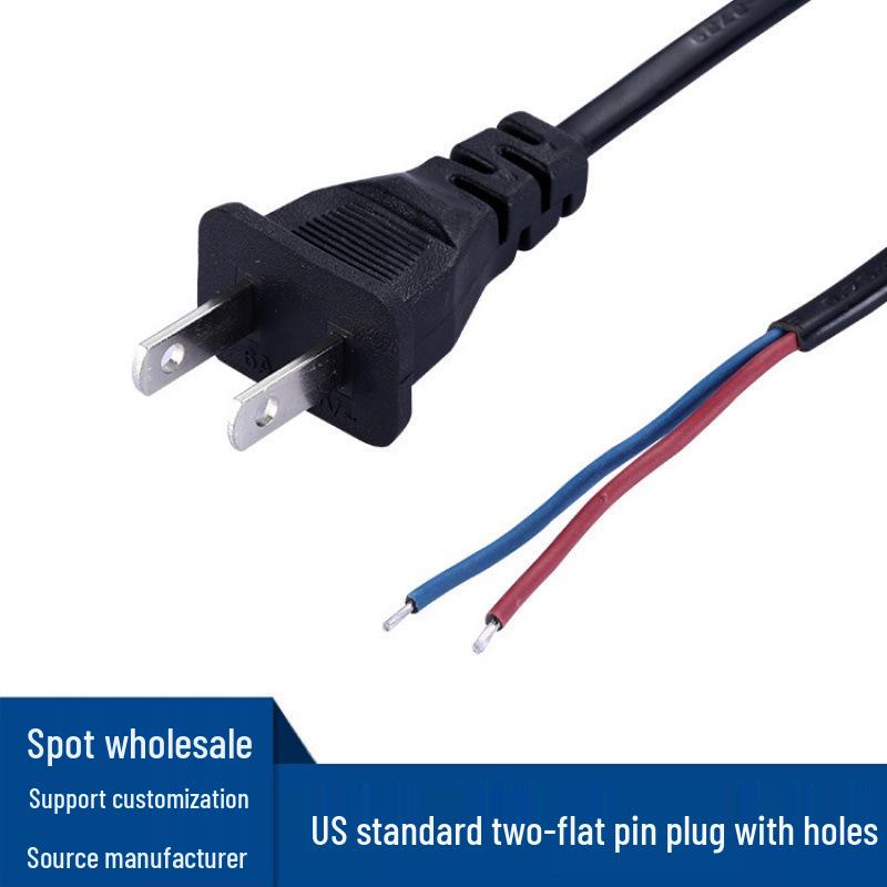 1.5m US Standard Tin-Plated Two-Pin Power Cord with Soldered Connection