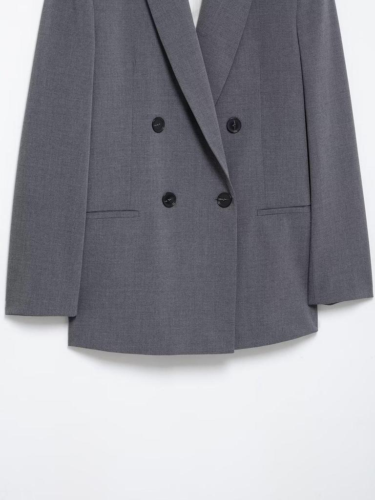 Spring 2025 Women's European & American Style Padded Shoulder Suit Jacket with Casual Pants