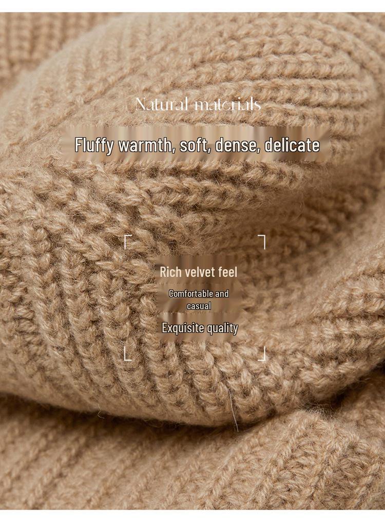 Unisex 100% Pure Cashmere Hat - Stylish Knitted Cold-Weather Essential for Autumn and Winter