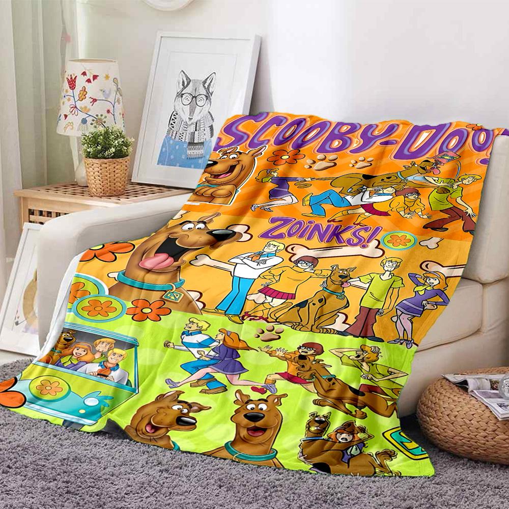 1 Stück Scooby-Doo Mystery Flanell-Kuscheldecke - Leichte, weiche, warme Ganzjahresdecke für Sofa, Bett, Reisen, Camping L1029088