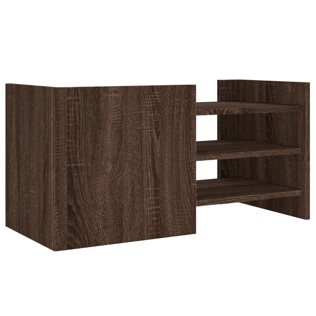 TV Stand in Brown Oak Effect 80 x 35 x 40 cm Particleboard