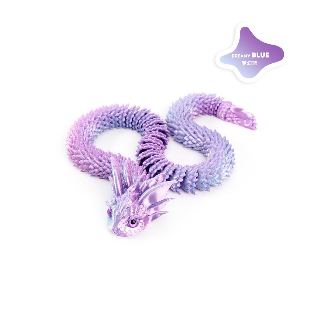 3D Printed Dragon Snake Movable Joint Fidget Toy Figurine Simulation Snake Office Desktop Ornament New Year Gifts Crafts Gift