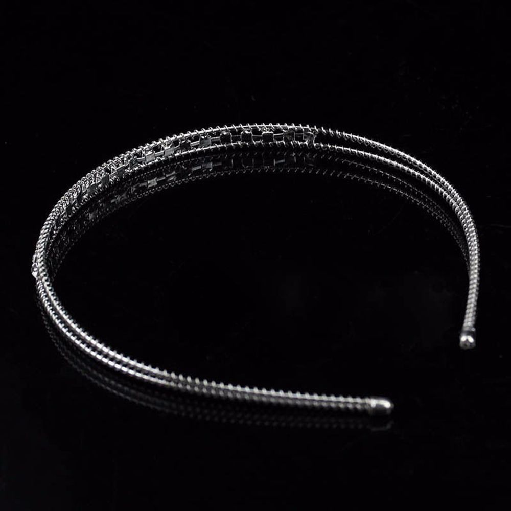 Chic Lady Hair Band Head Piece Metal Headband Hair Accessories Shine Silver Color Jewelry