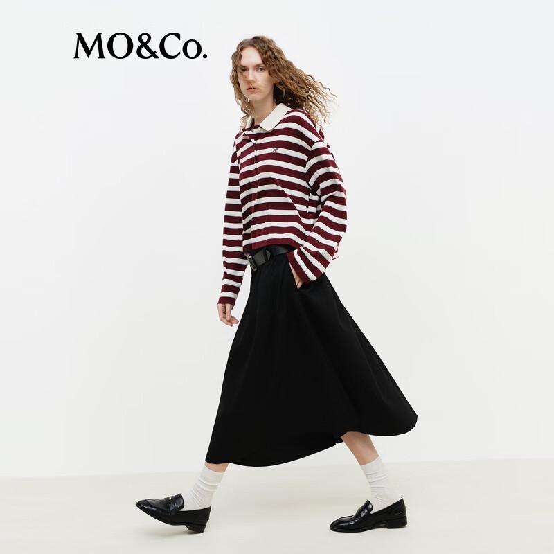 MO&Co. Striped Polo Shirt