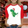 Tops For Youth Girls 4-16 Years Round Neck 3/4 Sleeves T-Shirts Trendy Tops Outfit Tees Christmas Day