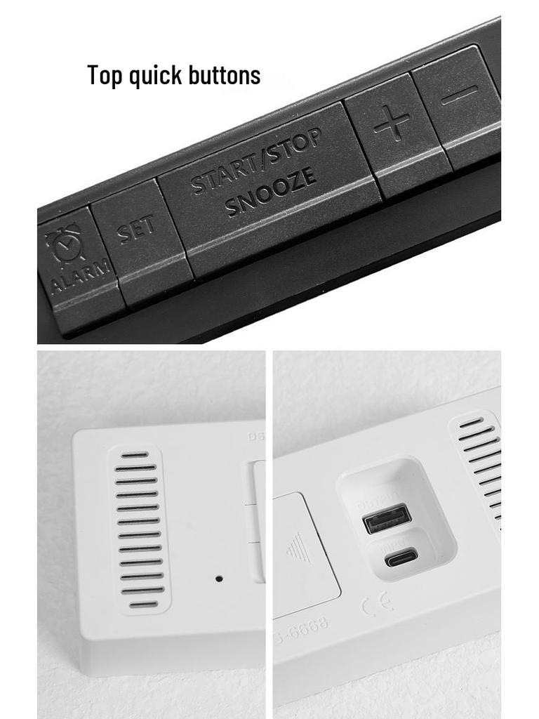 New Multi-Function LED Digital Alarm Clock with USB Output (Model 5510)