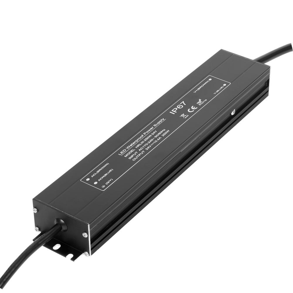 12V/24V Waterproof Power Supply - Long Strip, 60W-350W