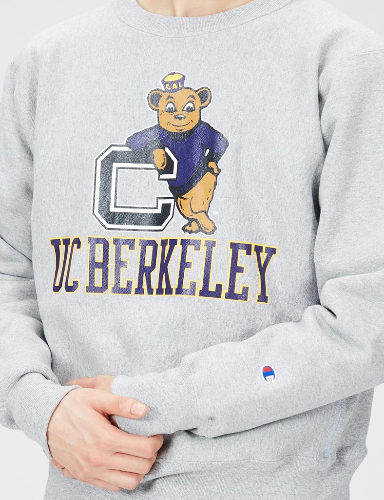 Champion Reverse Heavyweight Crew Neck Sweatshirt with Brushed Fleece and Single Red UC Berkeley College Made In Oxford Size Men's 12.5oz Weave® Tag,