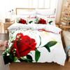 Rose Floral Duvet Cover Queen Twin King Size Romantic Flower Bedding Set for Kids Boys Girls Luxury Valentine's Day Bedding Set