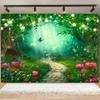 Fairy Tale Enchanted Forest Backdrop Photography Wonderland Dreamy Jungle Mushroom Baby Birthday Party Backgrounds Decor Prop