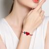 Handcrafted Red Cord Evil Eyes Bracelet With Heart Charm Adjustable Wrist Jewelry For Women Men Friendship Gift