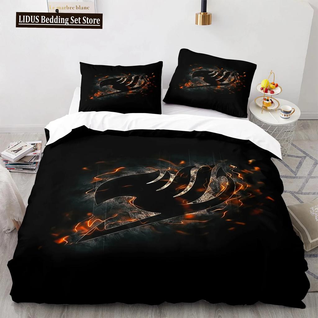 Comforter New Fairy Tail Bedding Set Japanese Anime Boys Girls Gift Bedroom Decor Single Twin Full Queen Size Home Textiles