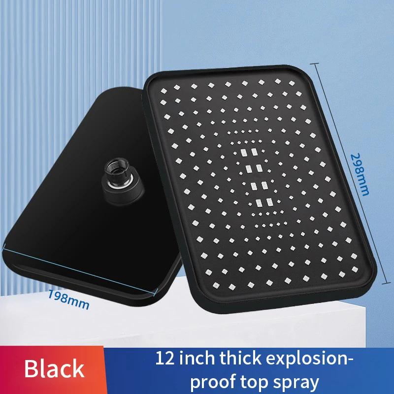 

Большая панель с большим потоком Supercharge Rainfall, потолочная душевая головка с вращением на 360 градусов, высокое давление, Abs Thicken, душ для ванной комнаты серый