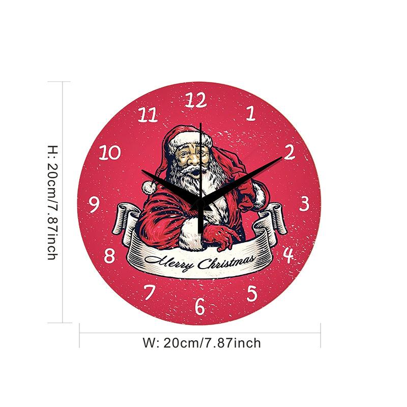 Тихие гостиные часы Настенные часы Простые Современные Нордические Искусство Настенные часы Санта-Клаус Настенные часы для спальни 20x20cm