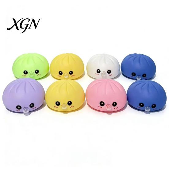 Stress Relief Toy Rice Dumpling Squeeze Soft Balls Cute Fun Fidget Blow Bubbles Shape Skin-Friendly for Adults