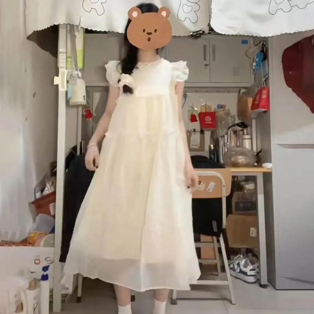 

Women s Casual Summer Short-Sleeve French Princess-Style Maxi Dress S (under 50 kg)