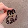 Retro Leopard Print Geometric Round Earrings Women's Stud Earrings Simple Temperament Personalized Earrings