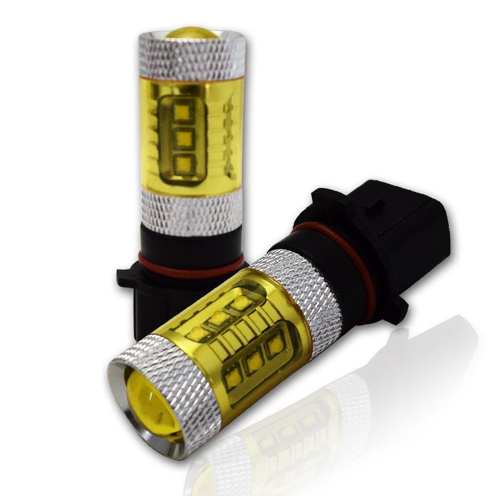 Sparkling Yellow PSX26W Yellow LED Fog Bulbs Set of 2 for Hiace 200 Series 3rd Generation Late Model 4th Generation LED Fog Bulbs Style!