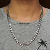 Classic Stainless Steel Figaro Chain Link Necklace Chains for Men Women Silver Choker Metal Jewelry Making Accessories