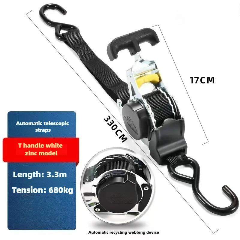 Automatiska spännband för last Tejp Infällbara remmar för motorcyklar Spärrband för last Bagagerem Spärrspännare Rem för bil