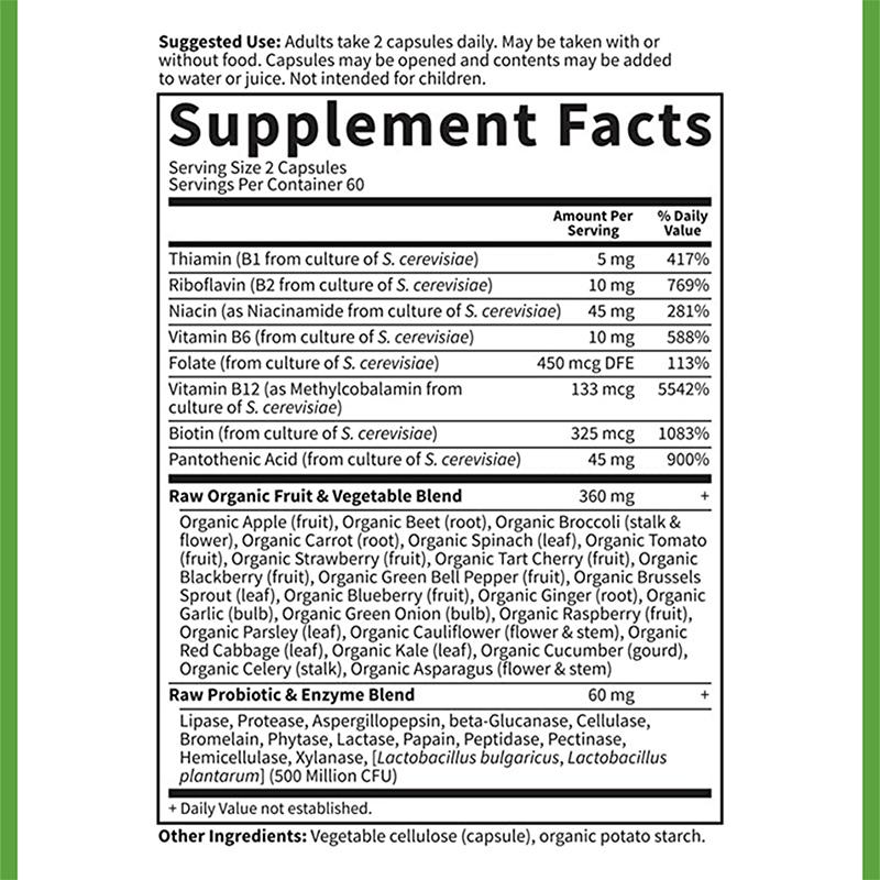 Complex B Vitamin Capsules, Rich In Vitamin B1 and Vitamin B3, Nutritional Supplement, Suitable for Both Men and Women.