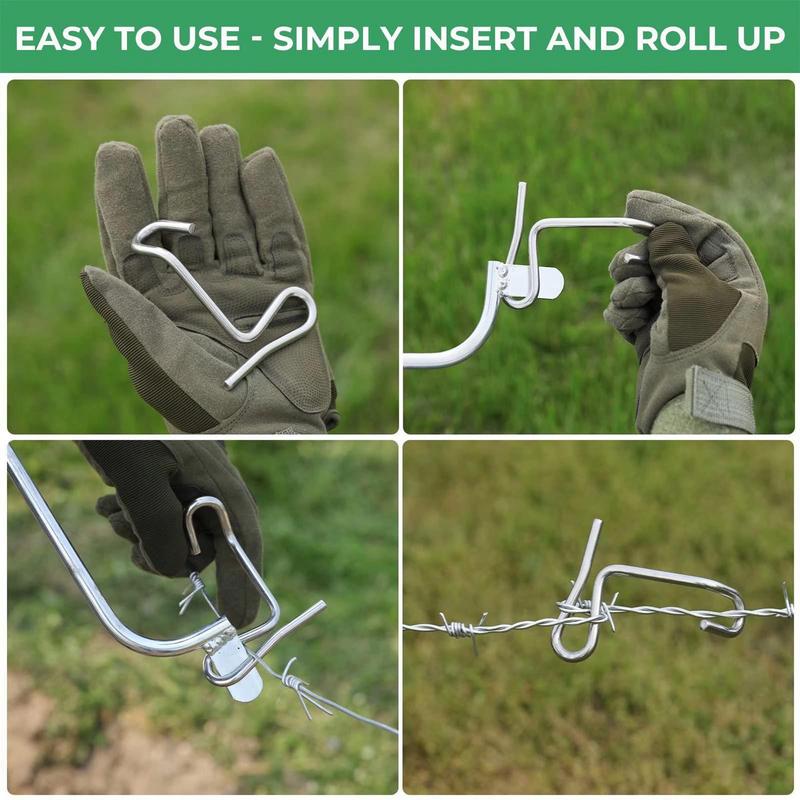 Fence Wire Tensioning Tool 20X Wire Tighteners With Handle Metal Stretcher Repair Supplies For Outdoor Farm Garden