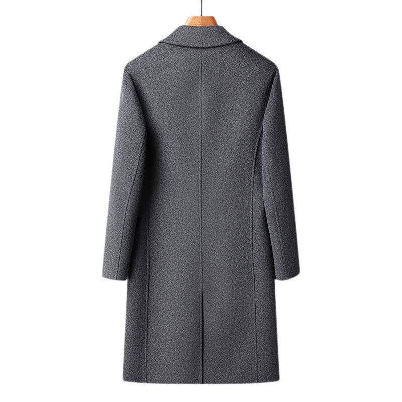 Herbst und Winter Neuer Herren-Wollmantel doppelseitig Mittel und Lang Anzugkragen Kaschmirmantel Herren Woll-Trenchcoat